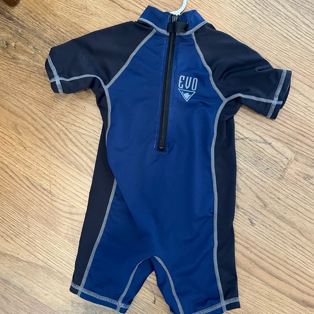 EVO Toddler Kids One Piece Front Zip Water Sports Bathing Suit Sports Navy 2 3 4